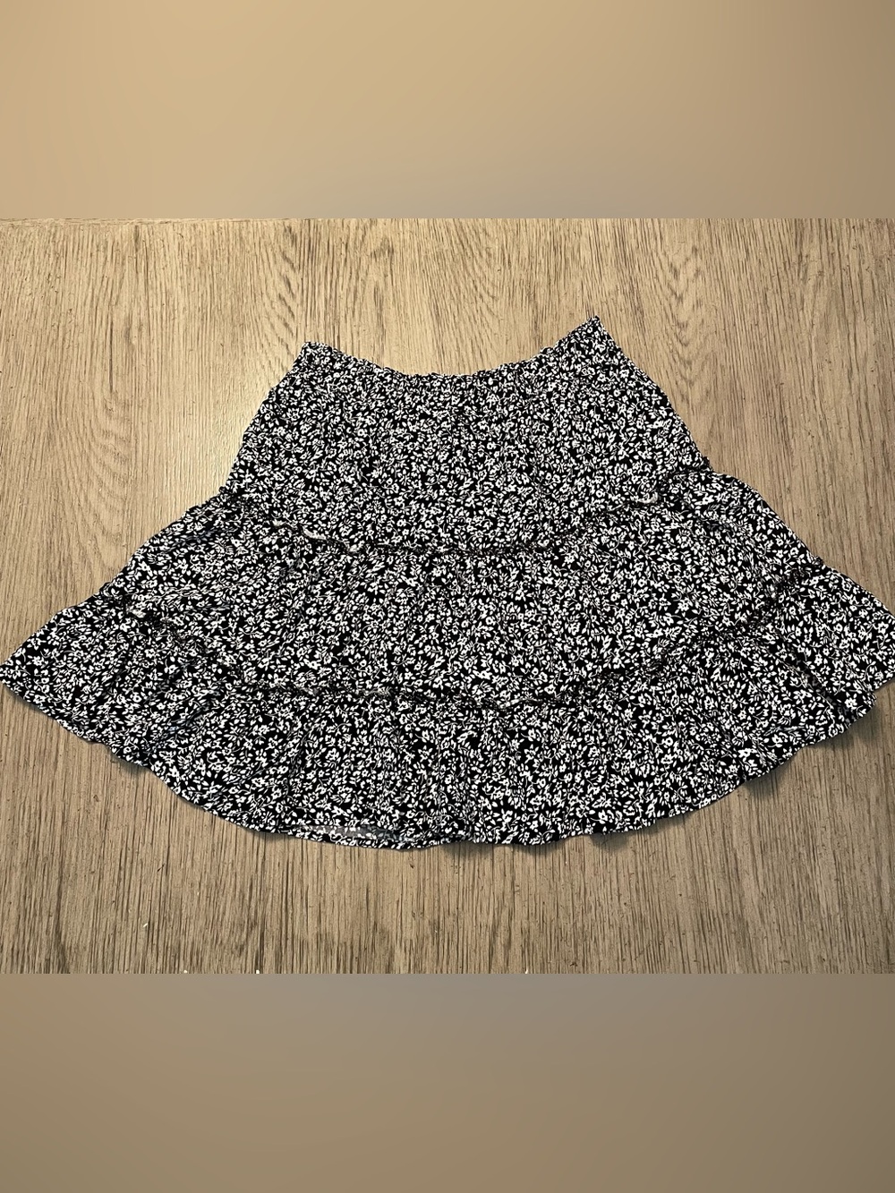 Ava Christine women’s skirt, small, black with white flowers, like new!